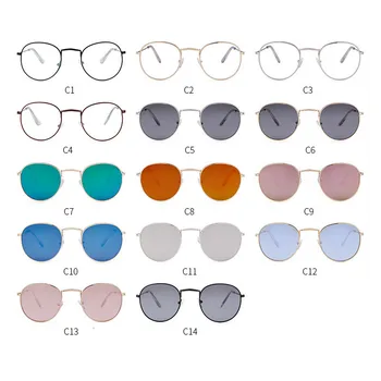RBRARE Retro Rotund Femei ochelari de Soare Aliaj Oglindă Barbati Ochelari de Soare Vintage de Designer de Brand Modis Oculos Produse Trend