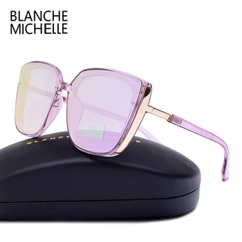 De înaltă Calitate, Ochi de Pisica Polarizat ochelari de Soare Femei UV400 oculos Supradimensionate Oglindă Ochelari de Soare Femei 2020 ochelari de soare Brand Cu Cutie