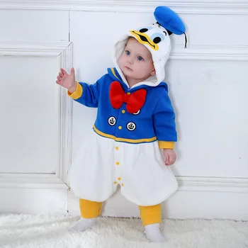Nouă Copii De Iarnă Într-Un Costumaș Drăguț Donald Duck Băieți Animale Copii Haine Cosplay Pijamale Halloween Purim Costume De Crăciun Vladan