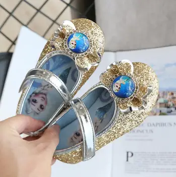 Disney Frozen Princess Fete Pantofi de Petrecere pentru Copii Rochie de Mireasa Pantofi Toc Plat Moale Sandale Rochie de Printesa din Piele Elsa Pantofi