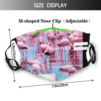 Mască de protecție cu filtru de Flamingo Park Retro Mare Flamingo Roz anti praf PM2.5 reutilizarea adult teen fata de copil