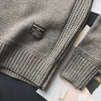 2019 Departamentul de Epocă Pulover bărbați Colegiul Stil Patch despicare contrast de culoare gât rotund tricotaje moda pentru bărbați pulover