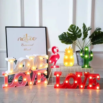 3D Dragoste Inima CONDUS Scrisoare Lămpi de Interior Decorative Semn Lumina de Noapte Marquee Petrecere de Nunta Decor Cadou Romantic 3D LED Lampă de Noapte
