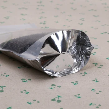 10*15 cm,100 X Suport translucid aluminiu pungă - Mettallic folie de aluminiu pungă de plastic cu fața clar fermoar prindere sigiliu