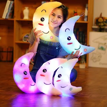 34CM Jucării Creative Luminos Perna Moale de Pluș Umplute Stralucitoare Stele Colorate Perna de Lumină Led Jucarii Cadou Pentru Copii Copii, Fete