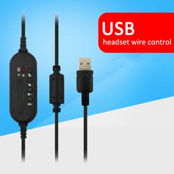 1 Buc Call Center casti Over-the-Head USB de Anulare a Zgomotului Căști Flexibil Mircrophone Pentru Call Center Office