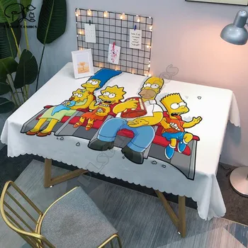 Față de masă Simpson model 3D imprimate Pătrată/Dreptunghiulară Praf-dovada Capac de Masa Pentru Petrecere, Decor Acasă Acoperă