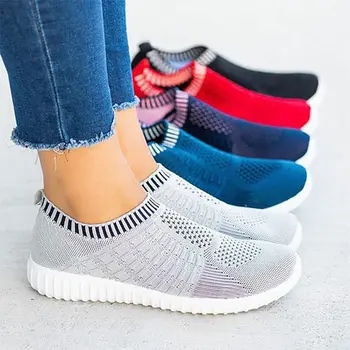 Plus dimensiune nouă de adidași pantofi femei 2021 culoare mixt ochiurilor de plasă respirabil lumină confortabil pantofi casual femei adidași, șosete, pantofi