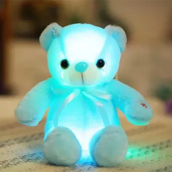 1 buc 32cm Colorate Stralucitoare Ursuleț de pluș Jucărie de Pluș Drăguț Luminos LED Urs de Pluș Păpuși de Pluș Drăguț Cadou pentru Copii Fete