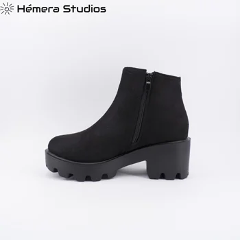 Hemera Studios cizme femei inverno 2020 cu platformă ușor chelsea cizme confortabile, cu fermoar multicolor