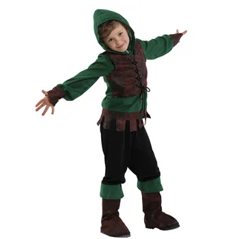 Nou M-XL Băieți Halloween Țăran Fammer Costume copii Copii Robin Hood Războinic Cosplays Carnaval de Purim Petrecerea de bal rochie