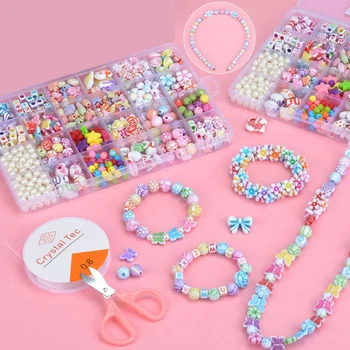 DIY Manual cu Margele Jucărie Set Accesorii Fata Tesut Brățară Bijuterii Creative, Jucarii Educative pentru Copii data nașterii Cadou