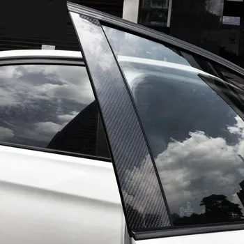 6pcs Fibra de Carbon Mașină de Ferestre, Uși, B-piloni Capacul Panoului Ornamental Autocolante Pentru BMW 1/3 Series F30 E46 E90 F20 Exterior Accesorii