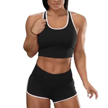 2020 Femei Sexy Slim Yoga de Fitness Trening Sport Racerback Crop Top Scrunch pantaloni Scurti Antrenament Tinuta Sport S-3XL