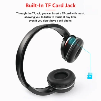 Setul cu Cască fără fir Bluetooth pentru Căști Pliabile Stereo Portabil de Gaming Headset Support TF Card FM cu Microfon Audio pentru PC Telefon Mp3
