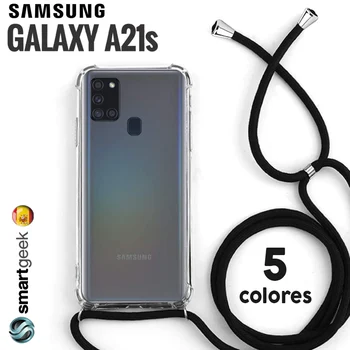 TPU gel caz anti-șoc Samsung A21s galaxy pandantiv colier frânghie Cordon greu de caz colțuri samsunga21s Spania