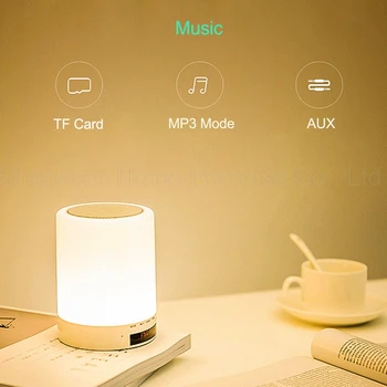 Touch Control Ceasuri de Alarmă fără Fir Bluetooth Boxe Lumini de Noapte Digitale Ceasuri de Alarmă LED Trezi Lumina Ceas de Masa Decor Acasă