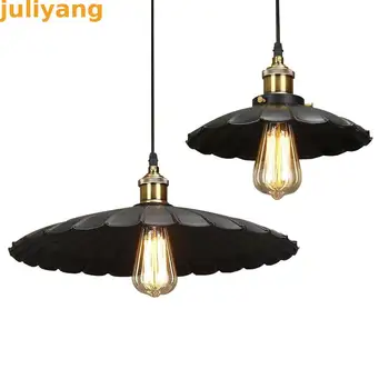 Juliyang vintage retro loft lumini pandantiv agățat umbrelă lamp e27 suport 110v 220v pentru restaurant sala de mese de cafenea bar