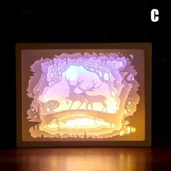 Art Decor 3D Hârtie Sculptură de Lumină Lampă cu LED-uri Cadou pentru Casa Dormitor Noptieră Acasă Decoratiuni lumina de Noapte opera de Arta