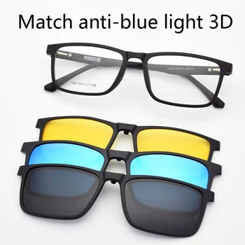 Rame de ochelari de sex Masculin Nisip negru clipuri pe Magnet Polarizat ochelari de Soare Viziune de Noapte Film Anti-albastru Film 3D de Conducere Cadru Special