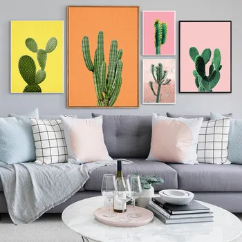 Sud-Vest Poster Colorat Cactus Arta Panza HD Pictura Poze de Perete pentru Camera de zi de Moda, Decor Acasă Postere si Printuri