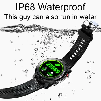L15 Ceas Inteligent Bărbați IP68 rezistent la apa de 1.3 inch Full-fit Rundă de Muzica de Camera de Control tensiunea de Ritm Cardiac sport Smartwatch
