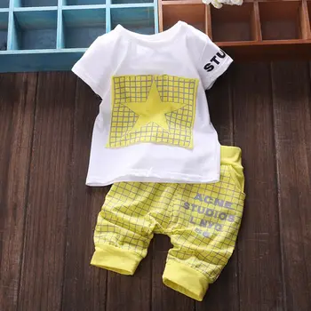 Fierbinte Băiețel Copil Nou-născut Star T-shirt, Blaturi+Pantaloni cu Dungi Costum de Haine Set Toddler Scrisoare de Imprimare Set Haine