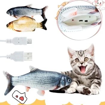 30CM 3D Simulare de Pește USB de Încărcare Electrică Jucării pentru Pisica Interactive, Cadouri de Pește Catnip Jucării de Pluș Perna Păpușă Jucărie de Pește