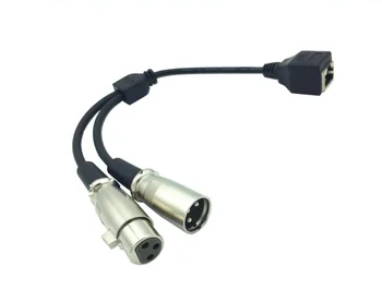 XLR 3 Pini de sex Feminin+Masculin La RJ45 Feminin Adaptor de Rețea Cablu de conectare 25cm