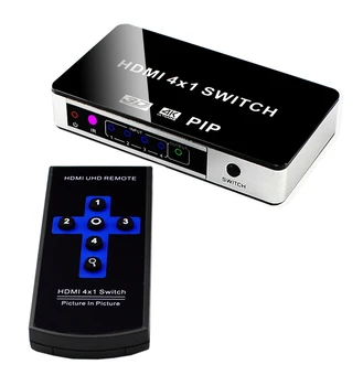4K HDMI Switch 4x1 HDMI PIP Video Switcher 4Kx2K@30Hz Cu IR de la Distanță și Adaptor de Alimentare de 4 Port Switch Pentru Apple TV PS4 4 în 1