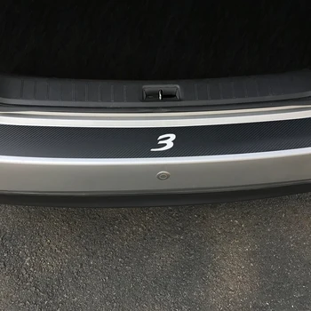 Fibra De Carbon Protector Autocolante Auto Bara Spate Uzură De Protecție Prag Pedale Acoperi Decal Auto Accesorii De Decor Pentru Mazda 3