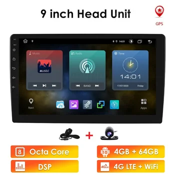 Dublu 2Din 10.1 inch Android 10 Universal Radio Auto In Bord Stereo de Navigare GPS WIFI 4G OBDII DAB Quad Core Bluetooth 2GB RAM