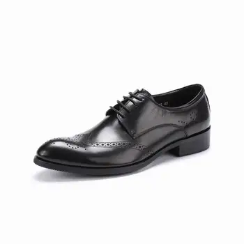 EIOUPI nou design de top real, plin de cereale din piele mens de afaceri formal pantofi bărbați rochie de bocanc Aripa-Sfaturi pantofi e870-102