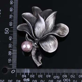 JUJIE Epocă de Perla Mare de Flori Broșe Pentru Femei Original Retro Simplu Matel a Crescut Brosa Ace Uzina de Bijuterii Dropshipping