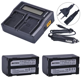 Batmax 2Pc 5600mAh BDC70 Baterie Li-ion+LCD Rapidă Dual Charger pentru sokkia CX FX statie totala topcon ES OPERARE stație totală
