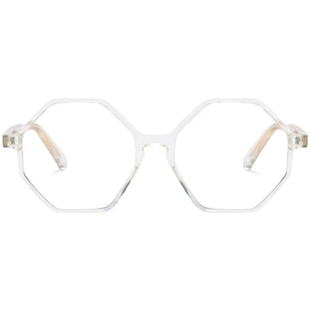 Peekaboo moda mare rama de ochelari femei octogonal tr90 poligonale ochelari optice bărbați obiectiv clar transparent negru accesorii