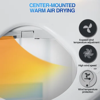 KOHEEL Auto Inteligent Deschis Scaun de Toaletă, Toaletă inteligent Electric Bideu Acoperi de Lumină Led Wc FWT01