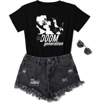 Doom Generație Tricou Femei din Bumbac cu Maneci Scurte 80 Harajuku Grunge Graphic Tee Topuri de Moda Casual, Tricouri Supradimensionate