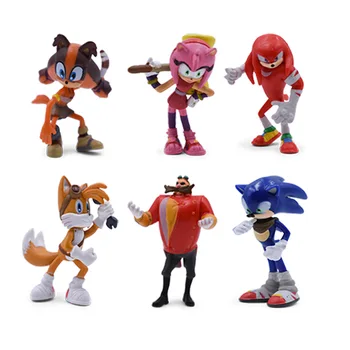 6pcs/set Sonic Figura 4 Stiluri de Boom Rare Dr. Eggman Umbra PVC Model de Jucărie Sonic Shadow Cozi de Caractere Pentru Copii Cadou de 5-9cm