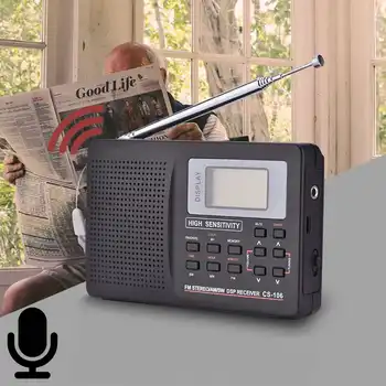 Digital portabil Radio FM Suport FM/AM/SW/LW/TV de Sunet Plin de Frecvență Radio Receptor de Alarmă Ceas de Radio FM Mini Full Band Radio