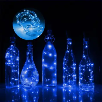 10buc/20buc sticla de vin dop șir de lumină 2m cu baterie LED-uri de Crăciun de decorare felinar sârmă de cupru partidul decor lampa