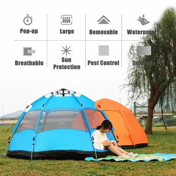 Automate de Camping Cort Easy Setup Cort de Familie Portabil în aer liber, Drumeții Plaja Cort Anti-UV cu Protectie solara Adăpost 5-8 Persoane