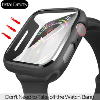 Pentru Apple Watch Seria 5 44mm Caz cu Ecran Protector Subțire de Paza Subțire Bara Acoperire Completă Capac Greu pentru iwatch 5 4 40mm