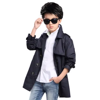Băiat clasic trenci ofițeresc solid domn stil sacou haina for4-12 ani băieți copii copii de cauzalitate îmbrăcăminte de haine