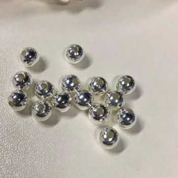 Margele minge de culoare Argintie, margele de metal 2-16mm Bijuterii DIY pentru Bratara Colier Constatările moda șirag de mărgele rotunde mingea accesorii