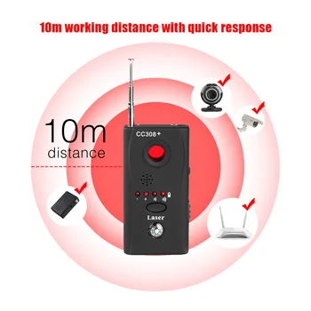 ET Anti Spy Detector de microfoane CC308 Gamă Completă Mini Camera Wireless Ascunsa Semnal GSM Dispozitiv Finder Privacy Protect Security Monitor