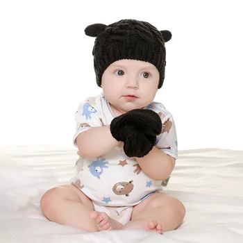2020 Stil Nou Copil Pălărie Tricot de Toamna Iarna Pălărie Cald Mănuși Set Drăguț Copiilor Mici Forma de Ureche Bărbați Femei Infant Toddler Capac 3Pcs