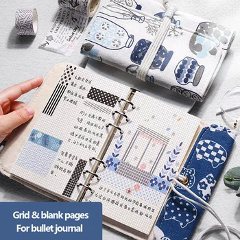 Stil coreean glonț grila jurnal Clasic tesatura vrac frunze notebook jurnal de Călătorie Grila si pagini Goale Papetărie Jurnal consumabile
