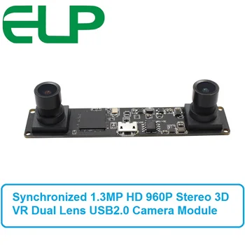 Sincronizate 960P HD OV9750 rată Ridicată frame MJPEG 60fps UVC OTG Stereo Webcam dual lens Mini usb aparat de fotografiat module pentru 3D VR Proiect