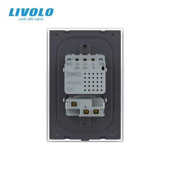 Livolo NE-AU Standard 67.mm Perete Comutator Tactil,2Way Control de la Distanță,alb cristal, sticlă,plastic buton cheie,cu Brazilia usb plug